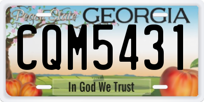 GA license plate CQM5431