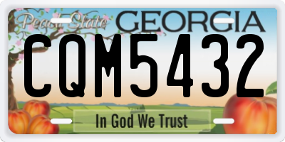 GA license plate CQM5432