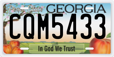 GA license plate CQM5433