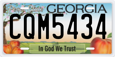 GA license plate CQM5434