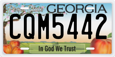 GA license plate CQM5442