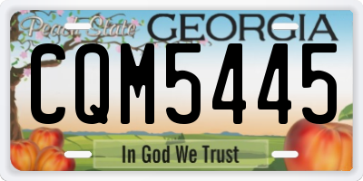 GA license plate CQM5445