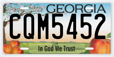 GA license plate CQM5452