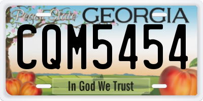 GA license plate CQM5454