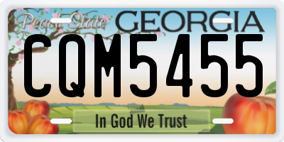 GA license plate CQM5455