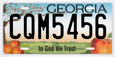 GA license plate CQM5456