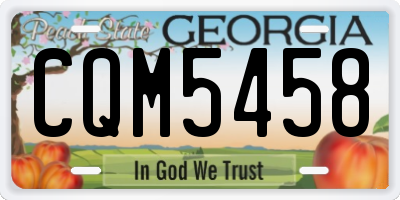 GA license plate CQM5458