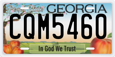 GA license plate CQM5460