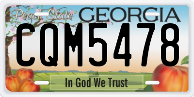 GA license plate CQM5478