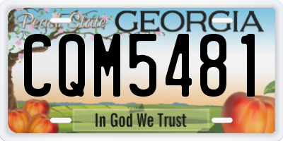 GA license plate CQM5481