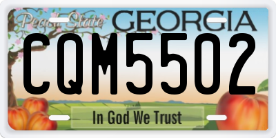 GA license plate CQM5502