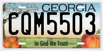 GA license plate CQM5503