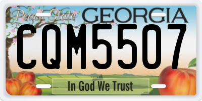 GA license plate CQM5507