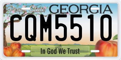 GA license plate CQM5510