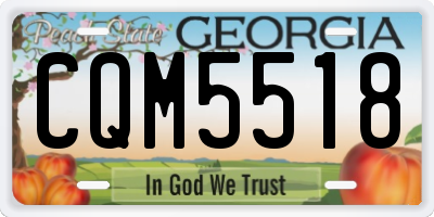 GA license plate CQM5518