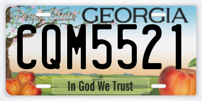 GA license plate CQM5521