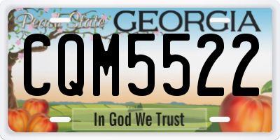 GA license plate CQM5522