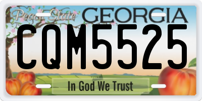 GA license plate CQM5525