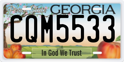 GA license plate CQM5533