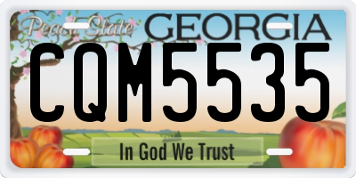 GA license plate CQM5535