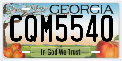 GA license plate CQM5540