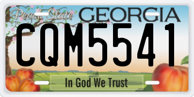 GA license plate CQM5541