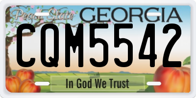 GA license plate CQM5542