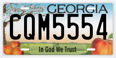 GA license plate CQM5554