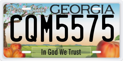 GA license plate CQM5575