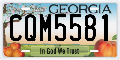 GA license plate CQM5581