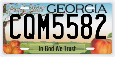 GA license plate CQM5582