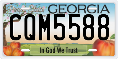 GA license plate CQM5588