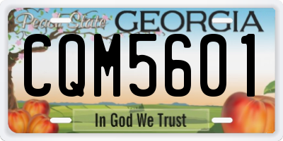 GA license plate CQM5601