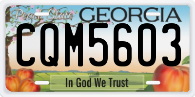 GA license plate CQM5603