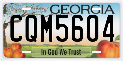 GA license plate CQM5604