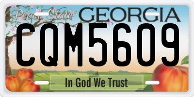 GA license plate CQM5609