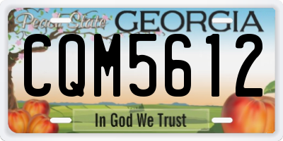 GA license plate CQM5612