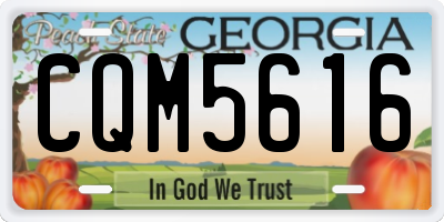 GA license plate CQM5616