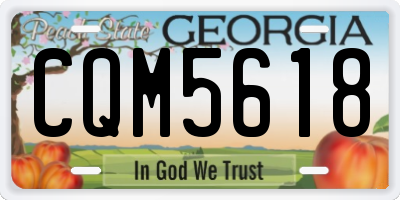 GA license plate CQM5618