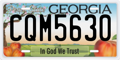 GA license plate CQM5630
