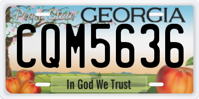 GA license plate CQM5636