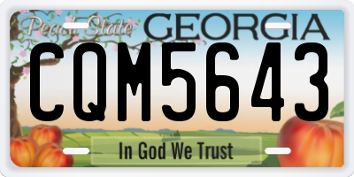 GA license plate CQM5643