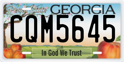 GA license plate CQM5645