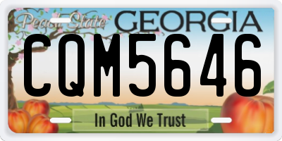 GA license plate CQM5646