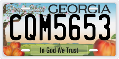 GA license plate CQM5653