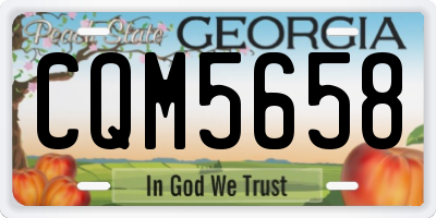 GA license plate CQM5658