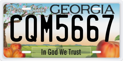 GA license plate CQM5667