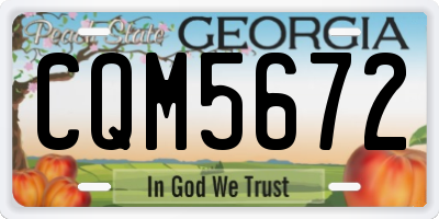 GA license plate CQM5672