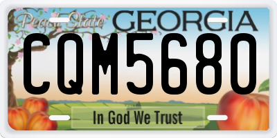 GA license plate CQM5680