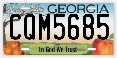 GA license plate CQM5685